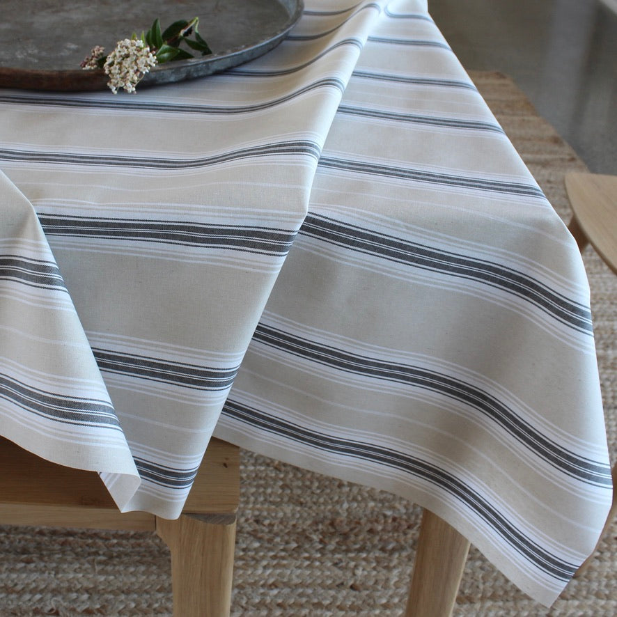 striped linen tablelcloth