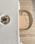 Oatmeal coloured wipe clean linen tablecloth